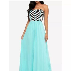 Emerald Strapless Maxi Dress